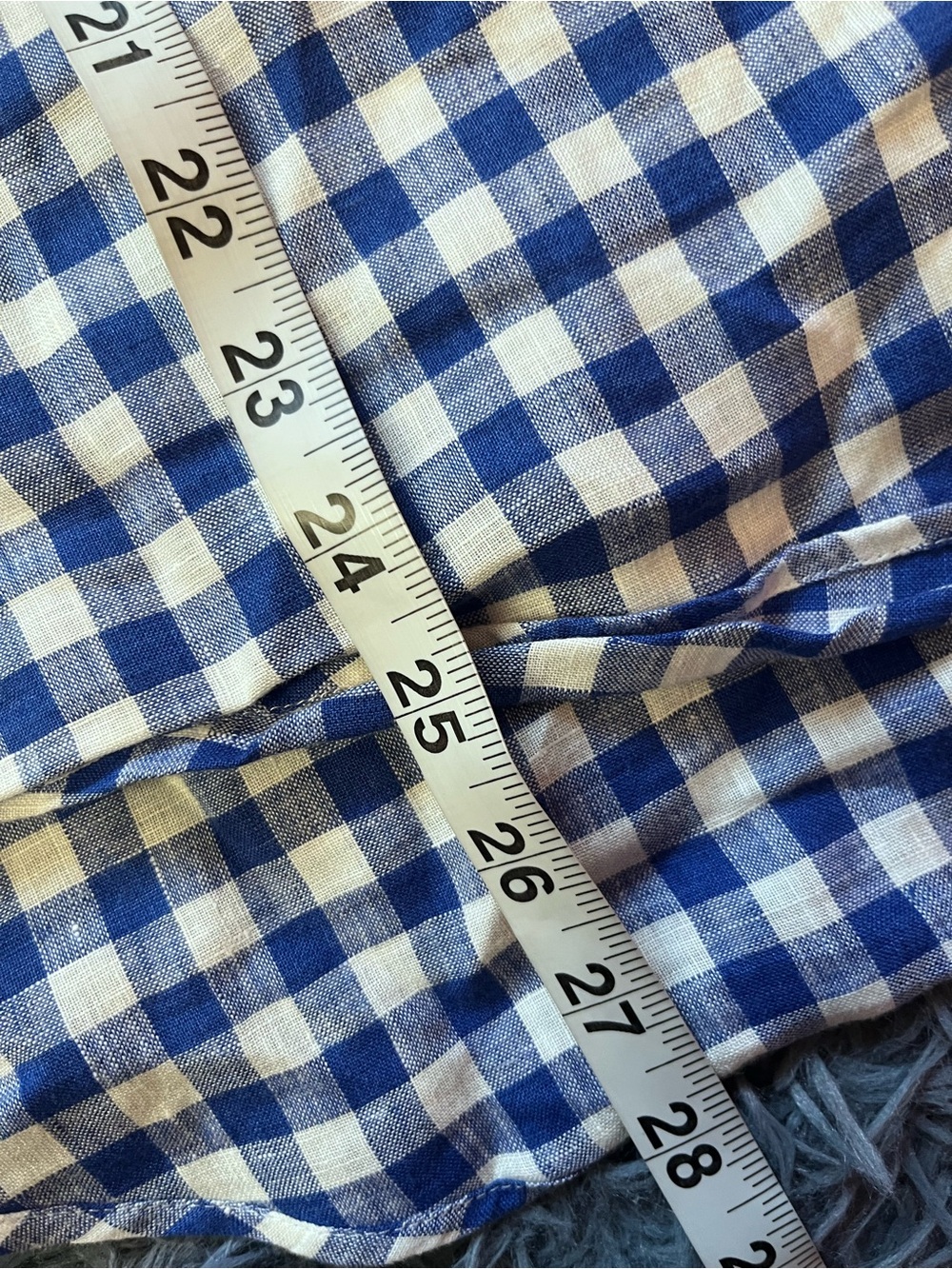Chico's Blue White Gingham 100% Linen Popover Shirt Top Size XL - Picture 4 of 5